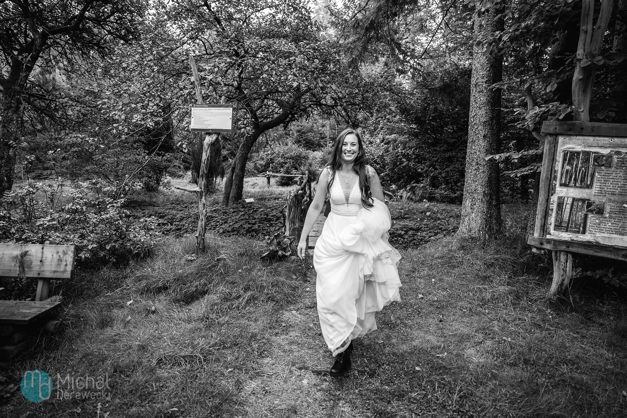 sesja poślubna w lesie i nad zeziorem