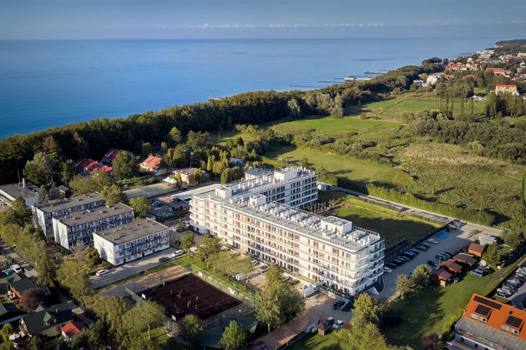 Kompleks apartamentów z lotu ptaka – fotografia nieruchomości Koszalin