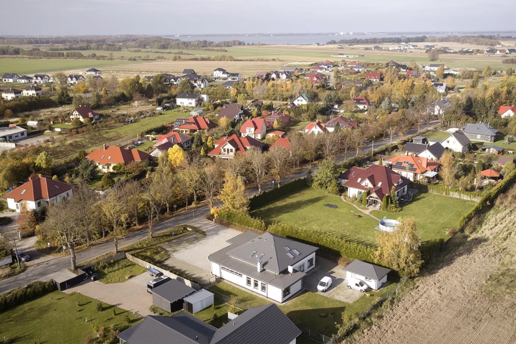 Zabudowa domów jednorodzinnych z drona