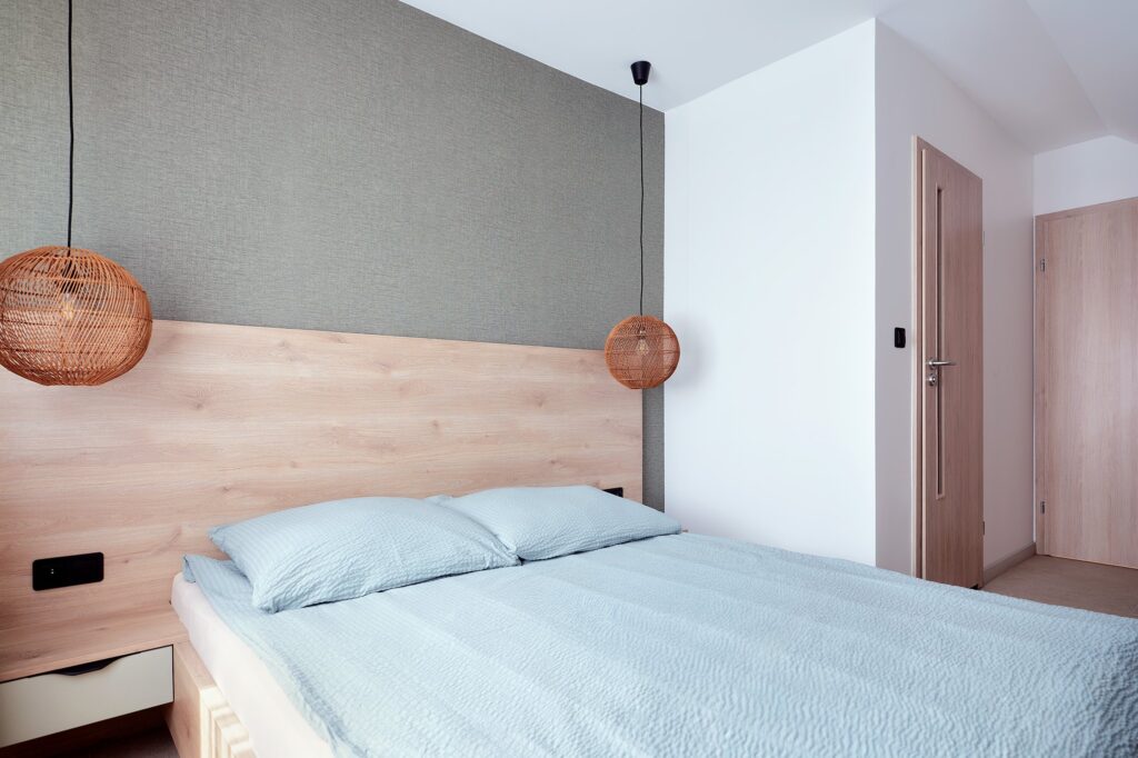 Sypialnia w nowym apartamencie U Gienia